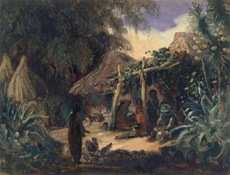 Indian Hut in the Village of Jalcomulco, Johann Moritz Rugendas